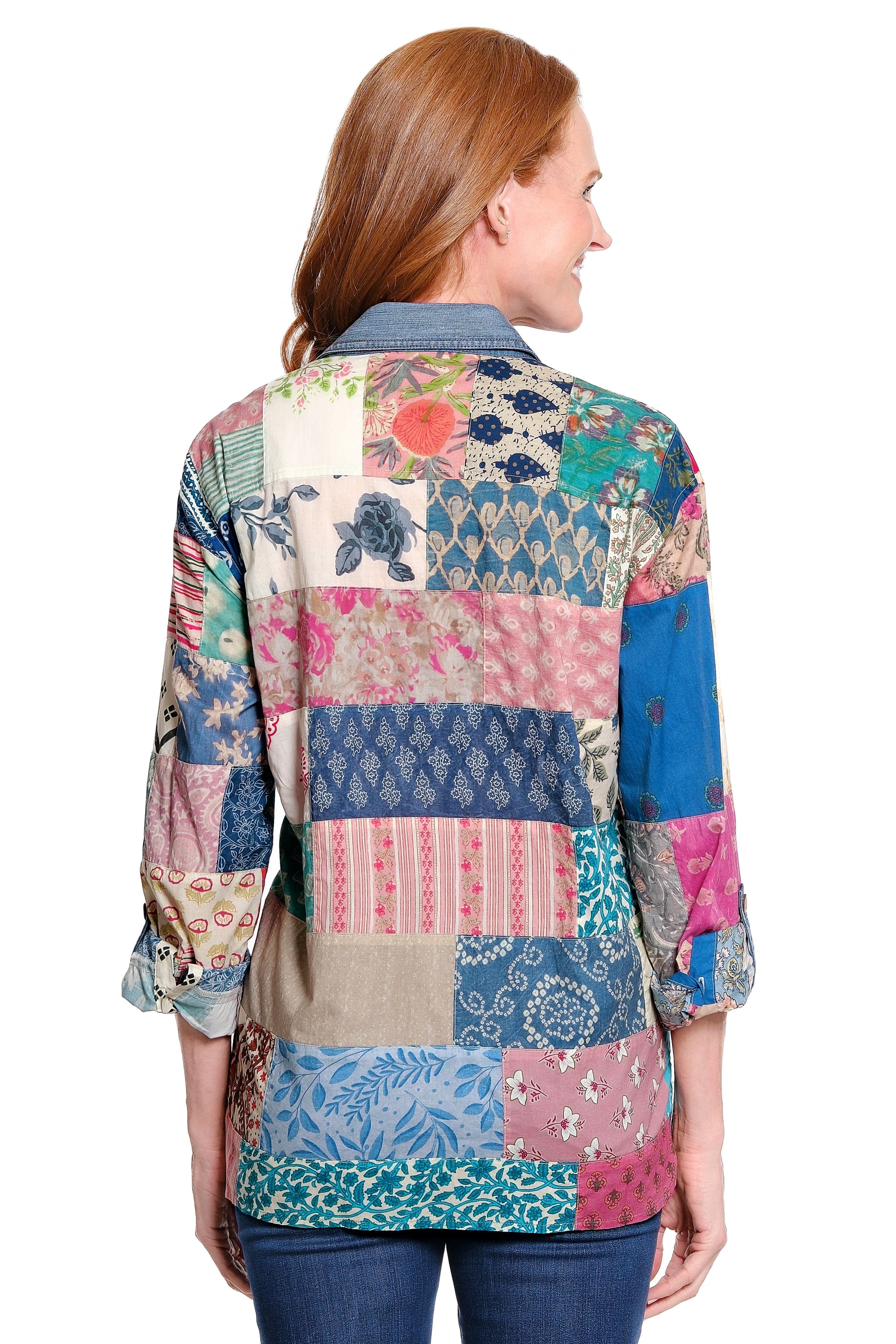 Mixed Print Patchwork Top - Plus - Multi