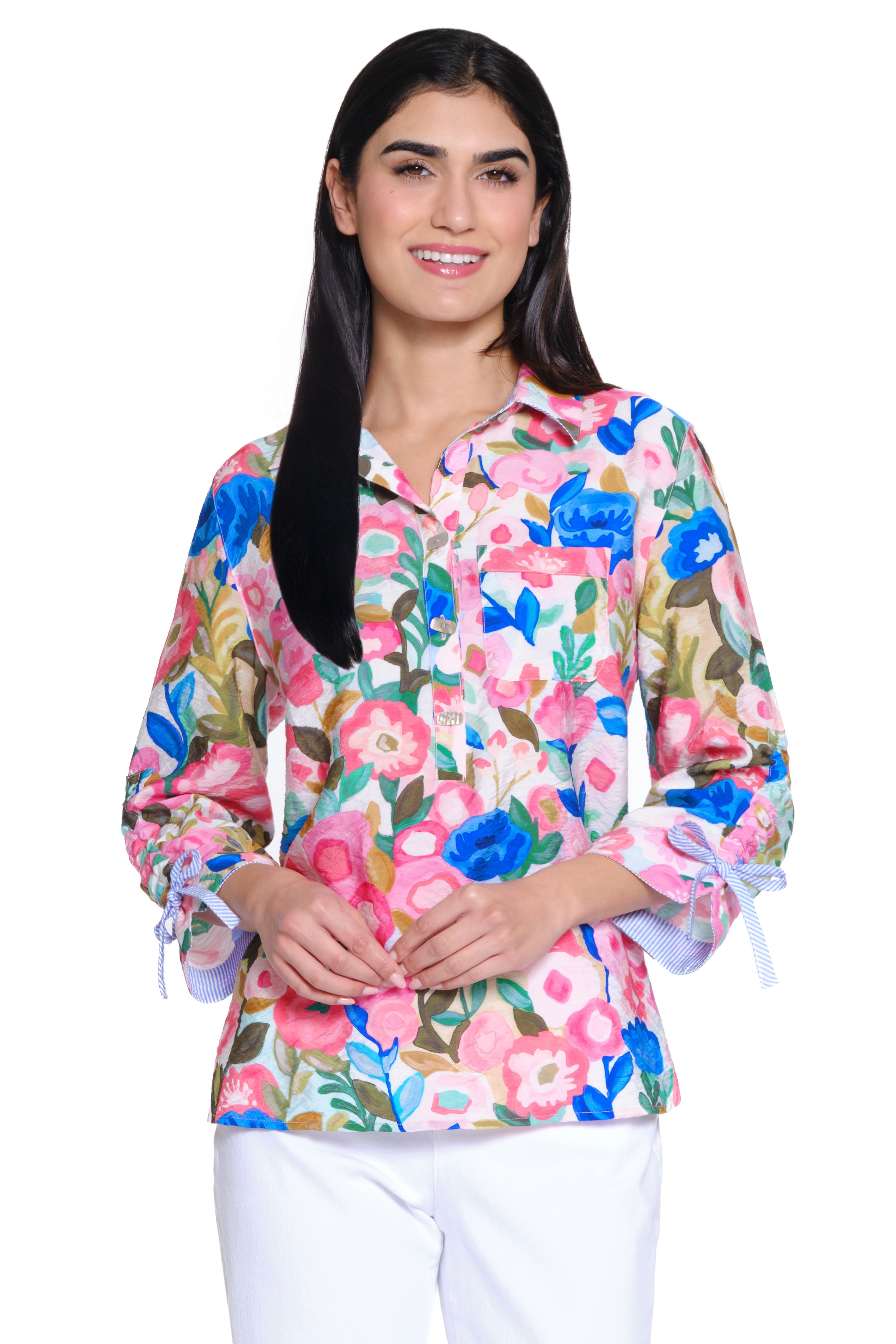 Floral Print Tunic - Petite - Pink Floral