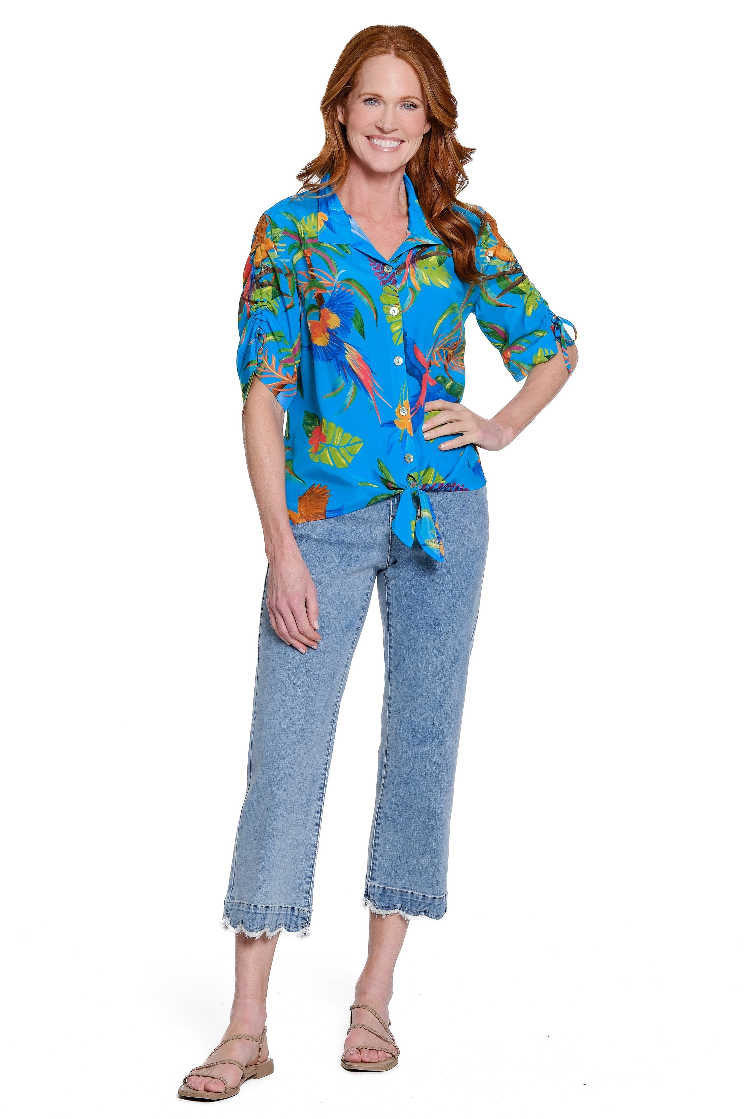 5-Pocket Pant with Scallop Hem - Denim