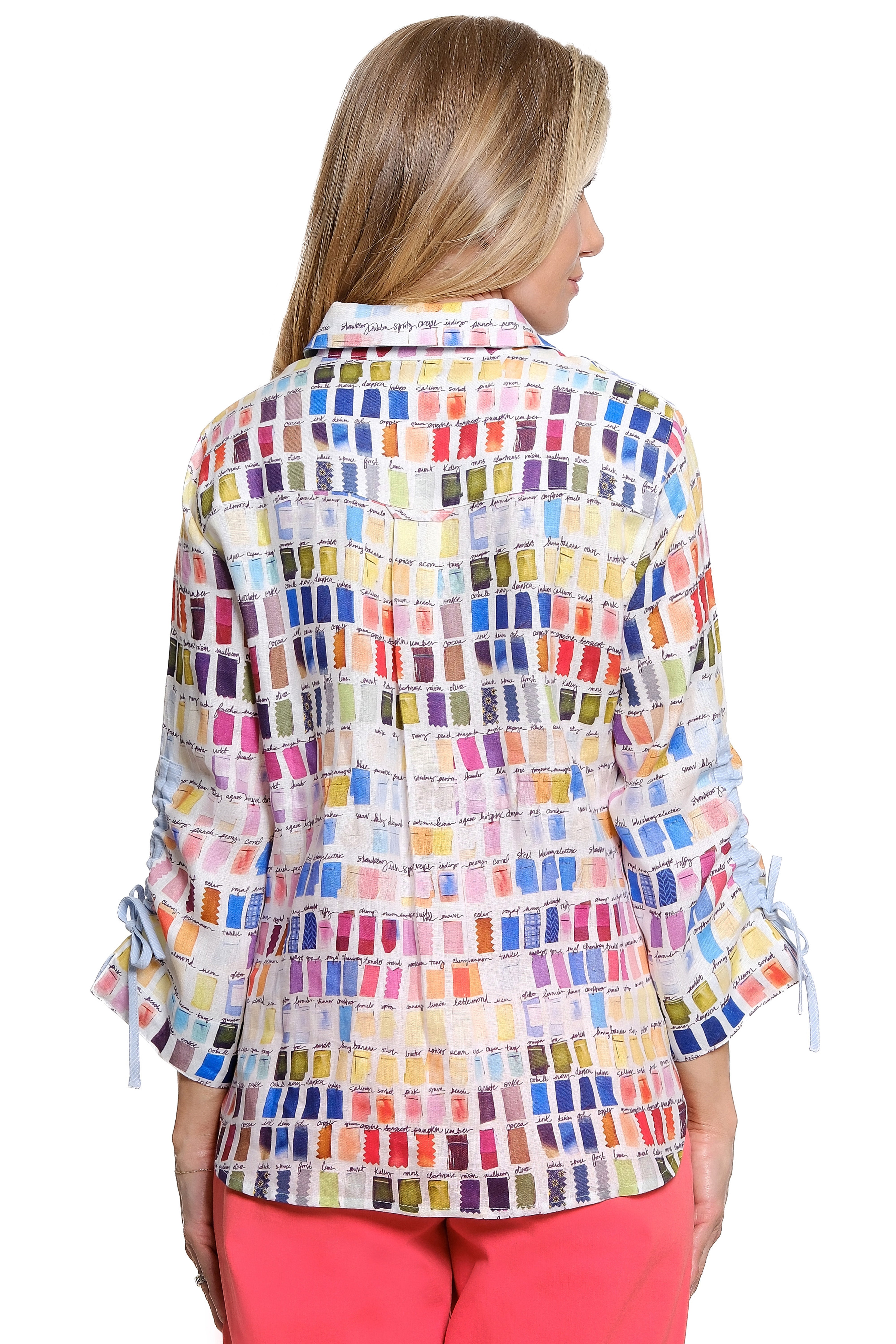 Print Linen Blouse - Multi