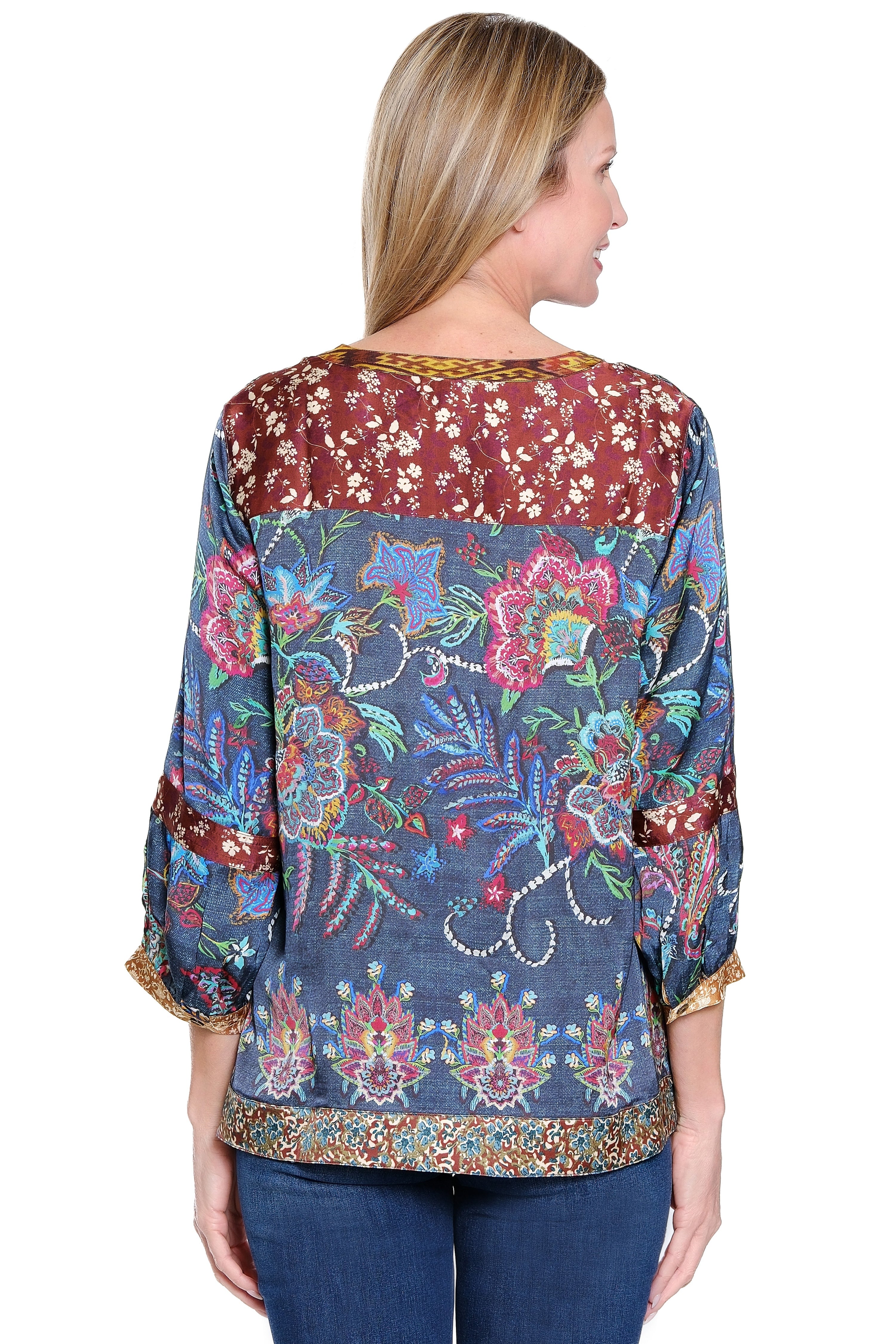 Mixed Print Tunic - Petite - Floral Multi