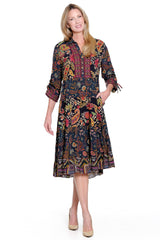 Mixed Print Tiered Dress - Petite - Multi