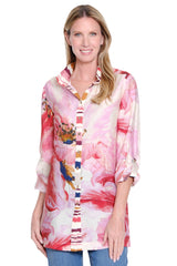 Floral Print Tunic - Plus - Pink Floral