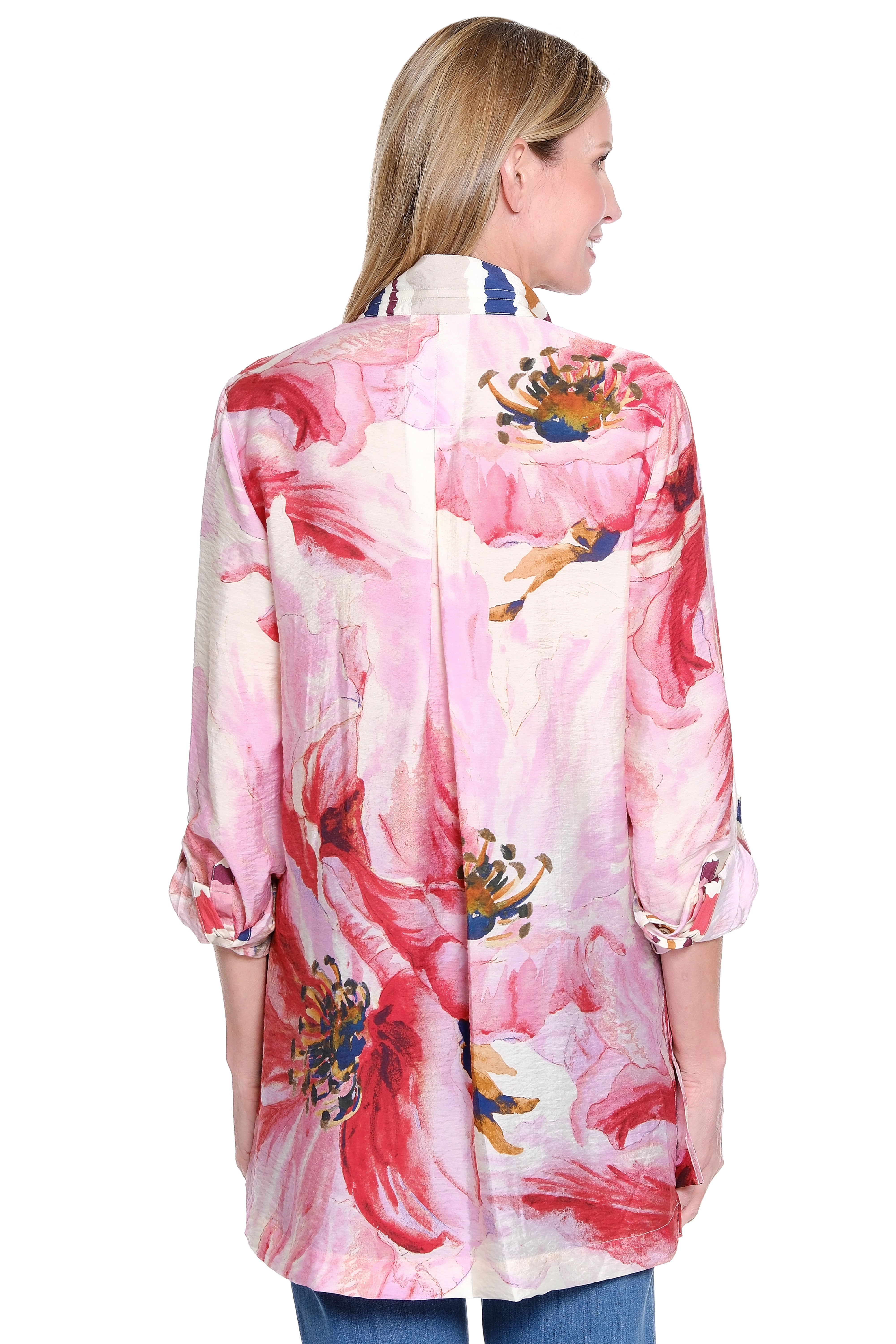 Floral Print Tunic - Plus - Pink Floral