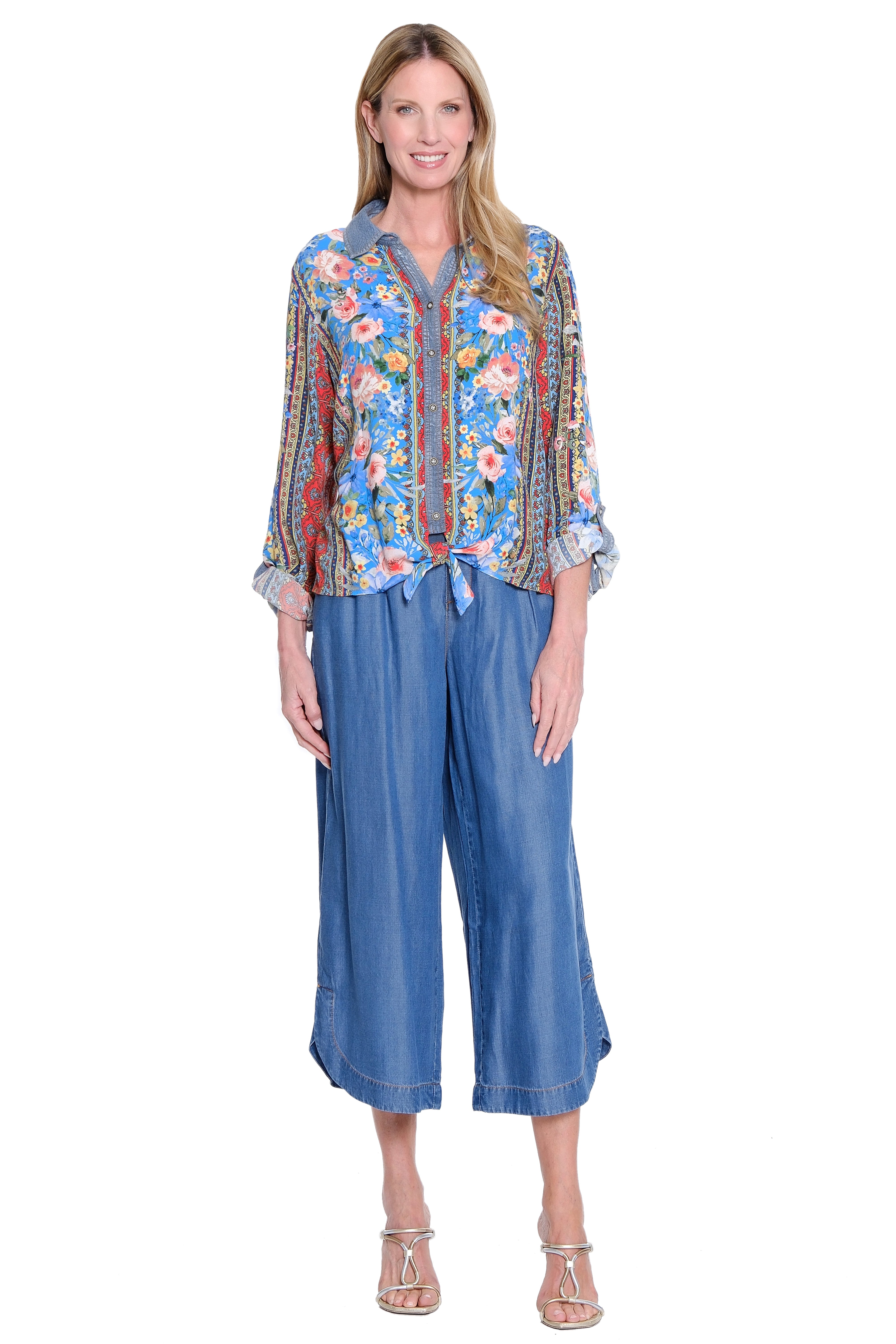 Wide Leg Lyocell Pant - Chambray