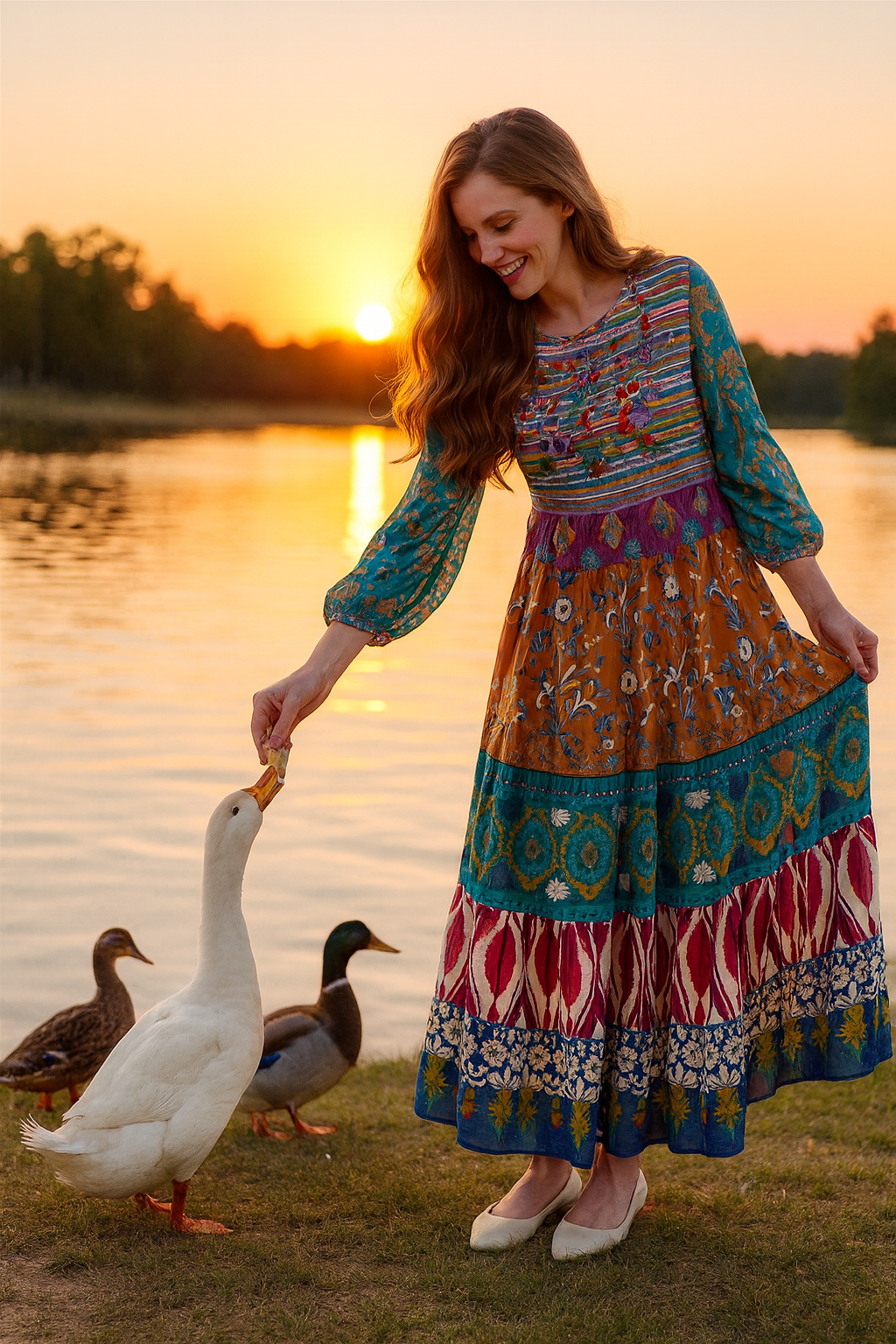 Multi-Print Tiered Dress - Multi