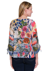 Pullover Top with Embroidery - Petite - Multi