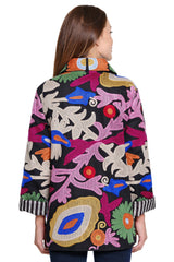 Embroidered Oversized Blazer - Plus - Multi