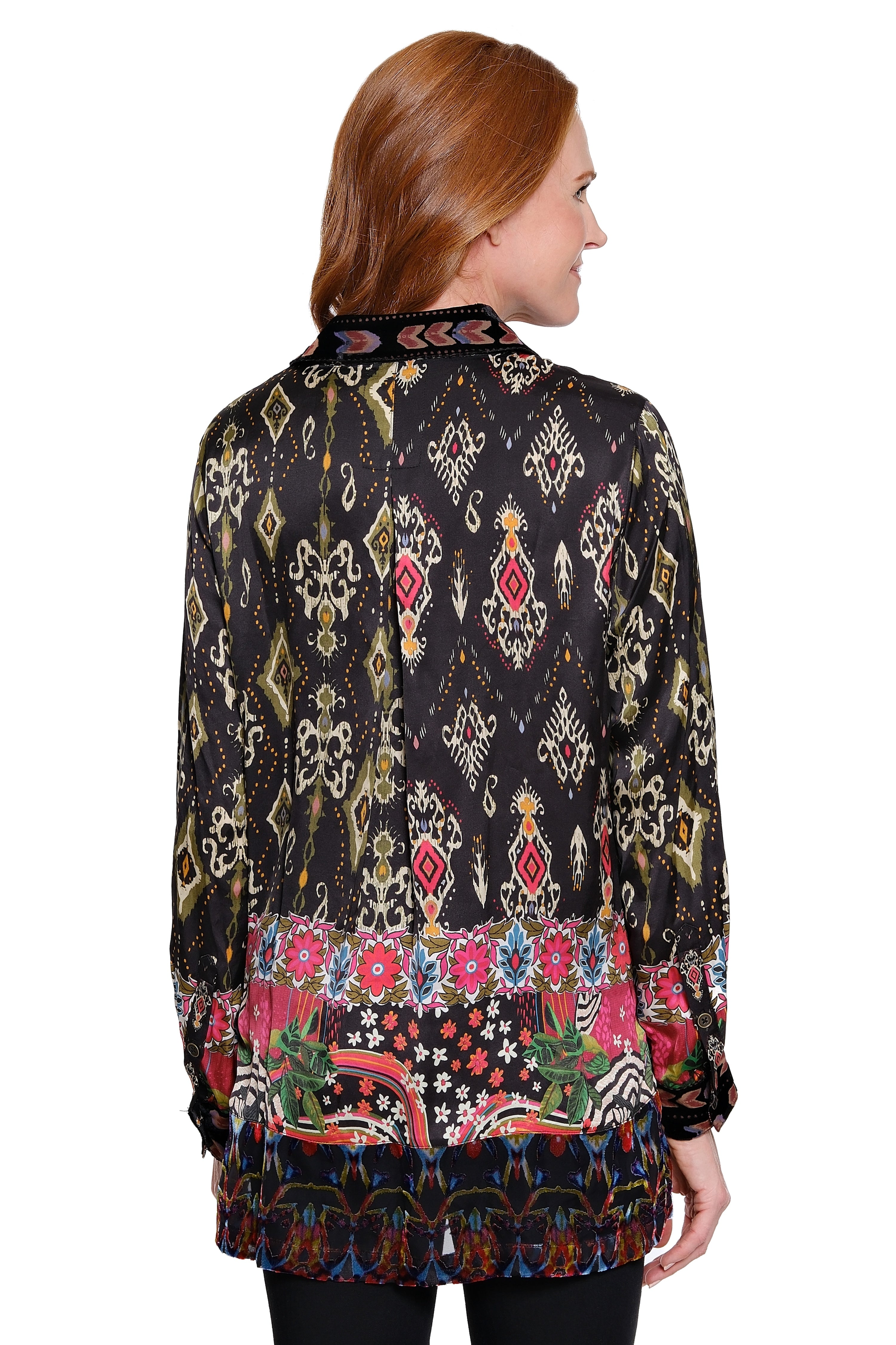 Mixed Print Button-Front Top - Multi