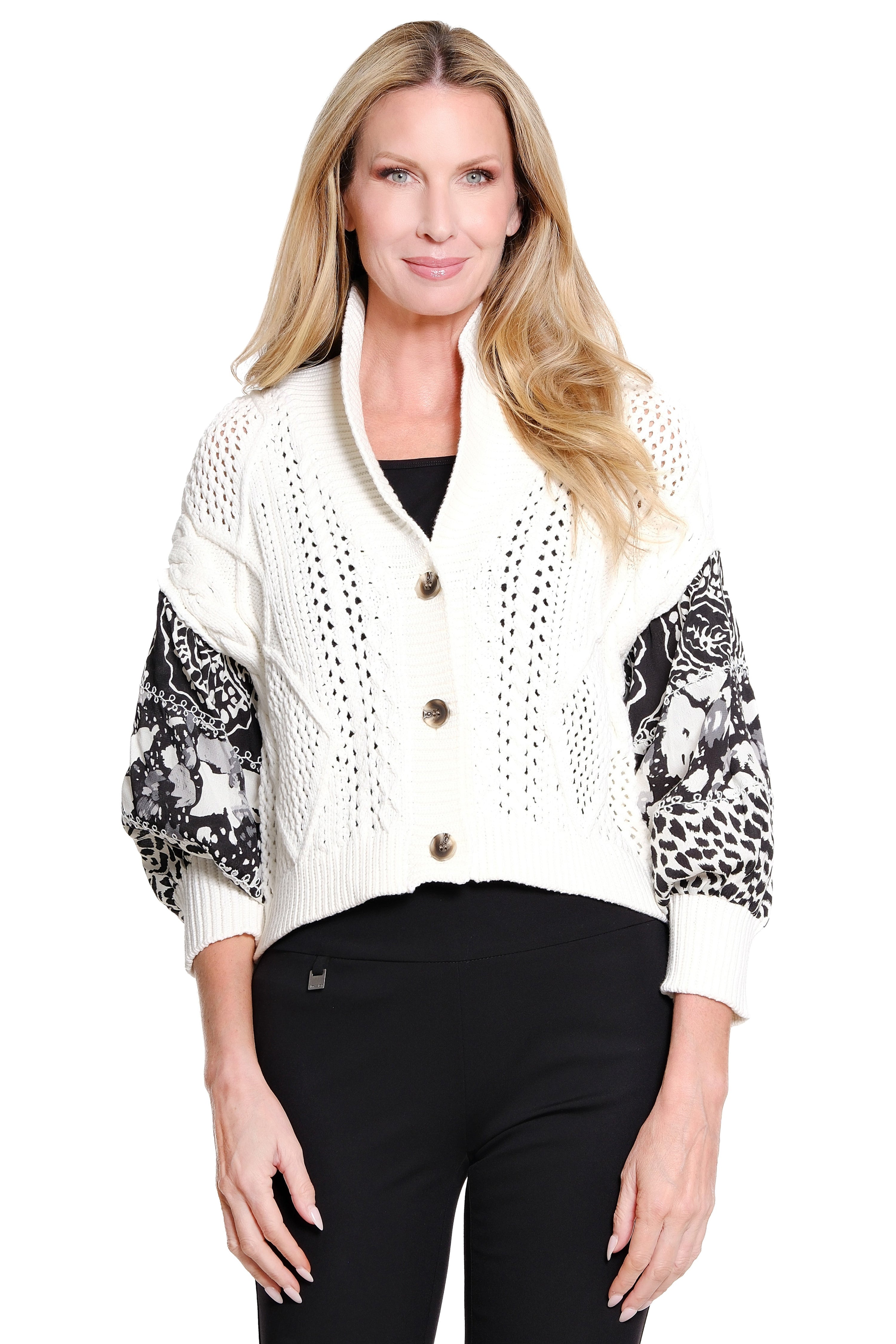 Knit Button-Front Sweater - Ivory