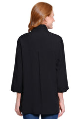 Solid Camp Shirt - Petite - Black