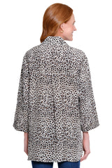 Print Camp Shirt - Petite - Neutral Animal Print