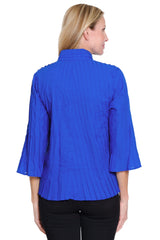Pleated Blouse - Petite - Royal