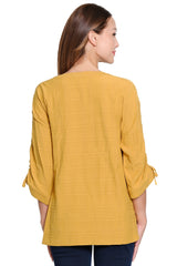 Cinch Tie Sleeve Tunic - Petite - Gold Rod