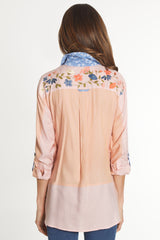Embroidered Floral Shirt - Women's - Stripe Multi