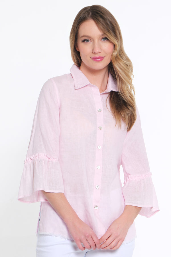 Button Front Tunic - Light Pink