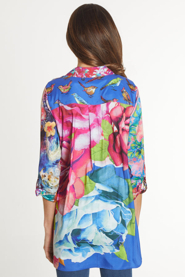 Mixed Floral Print Tunic - Floral Multi
