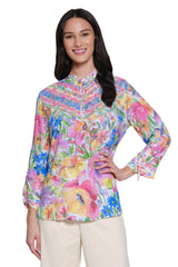 Watercolor Floral Top - Petite - Floral Multi