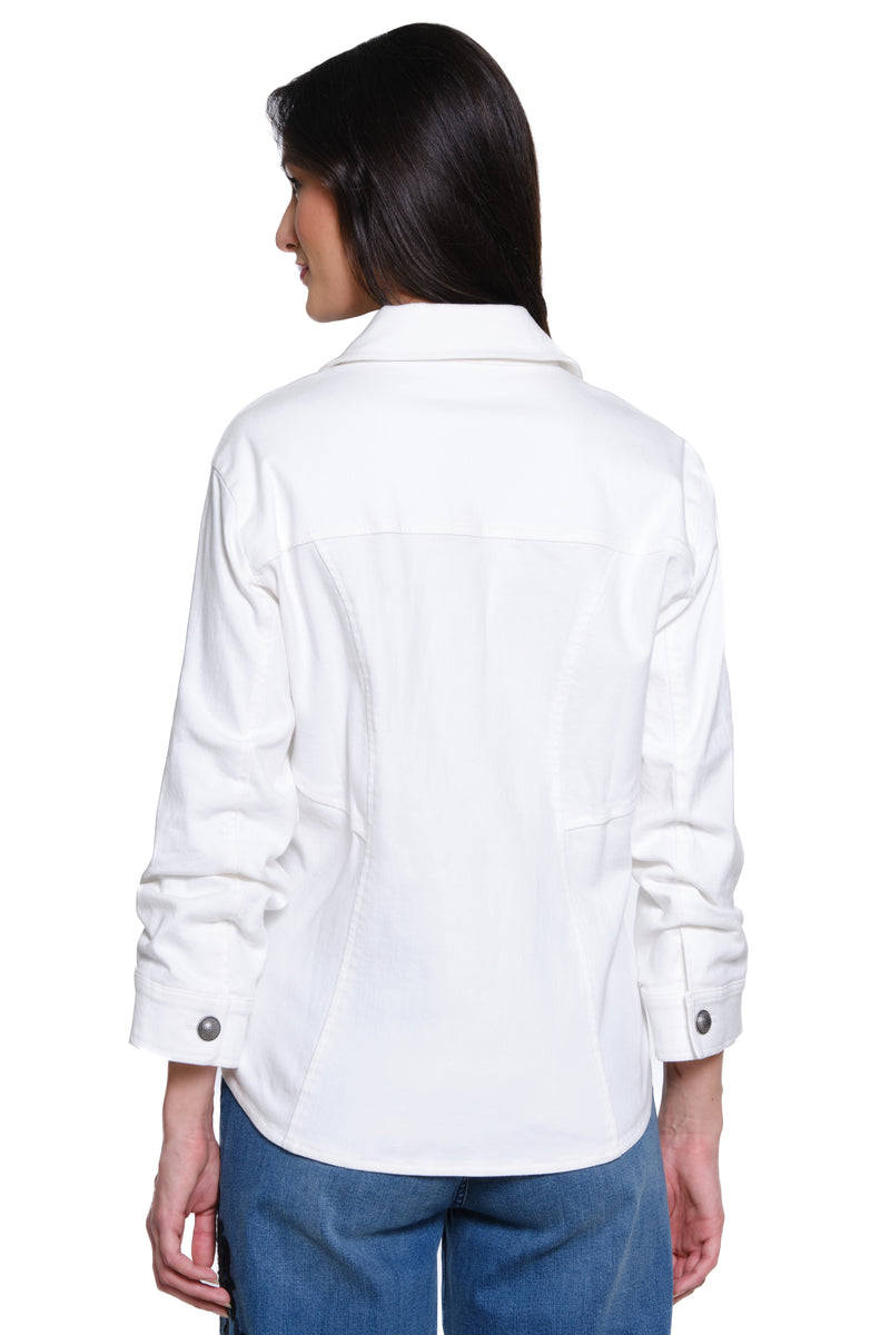 Jacket with Ruched Sleeves  - Ivory