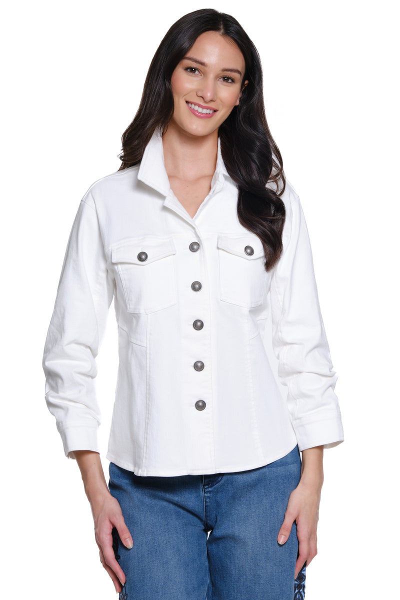 Jacket with Ruched Sleeves  - Ivory