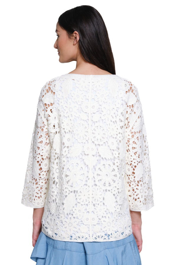 3/4 Sleeve Lace Top - Ivory