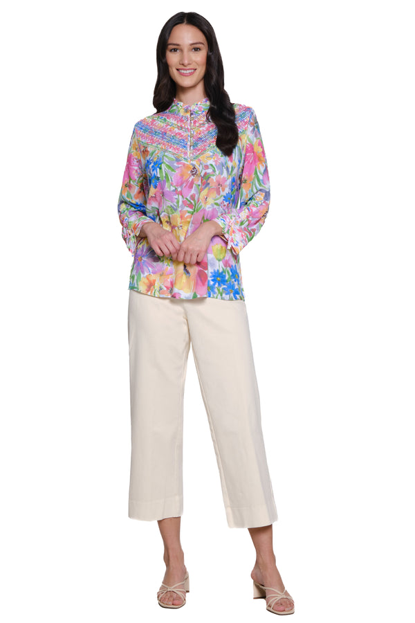 4-Pocket Straight Wide Leg Pant - Vanilla