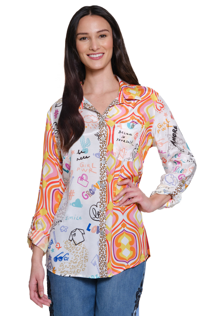 Novelty Mixed Print Tunic - Multi