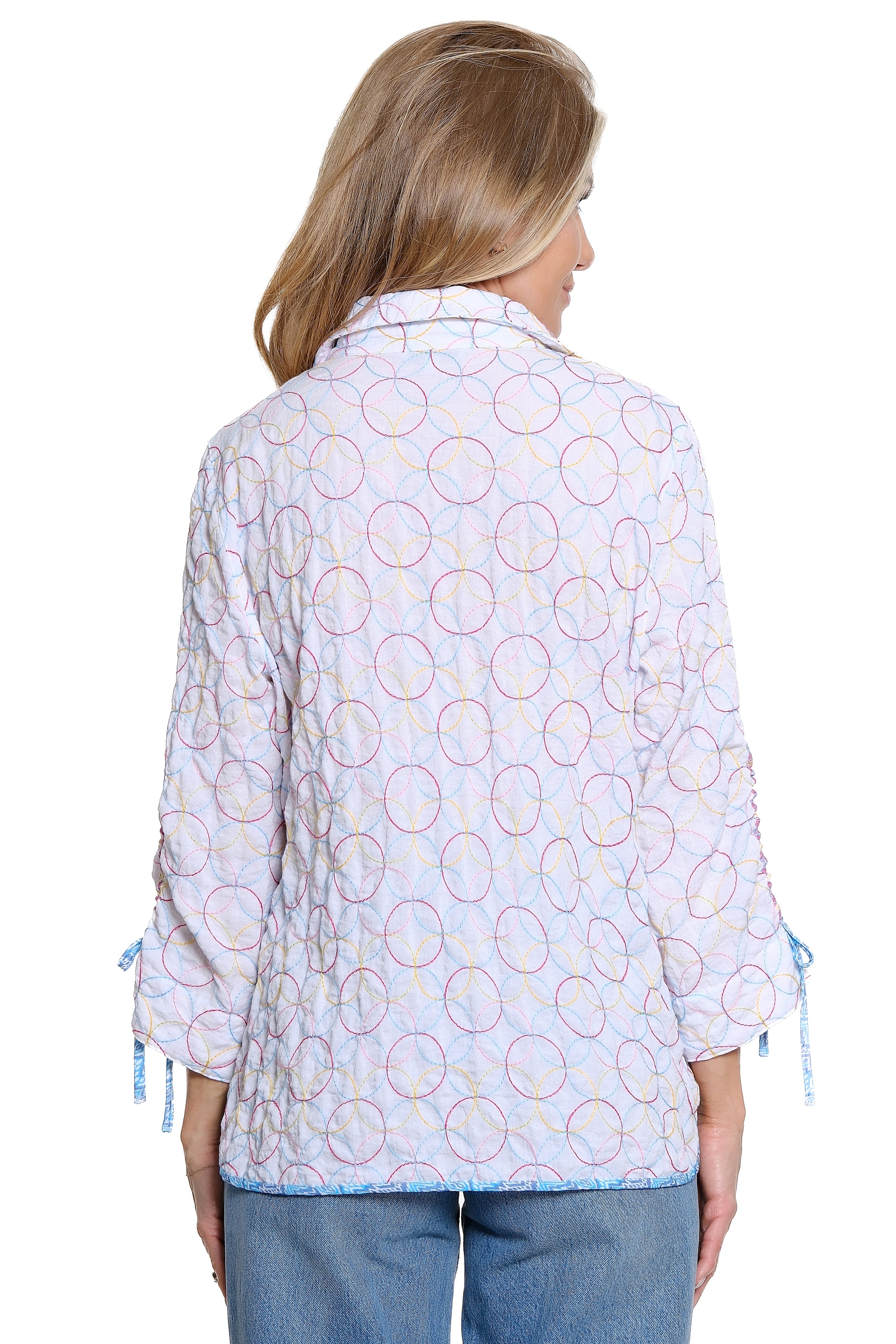 Geometric Embroidered Blouse - Geo Multi
