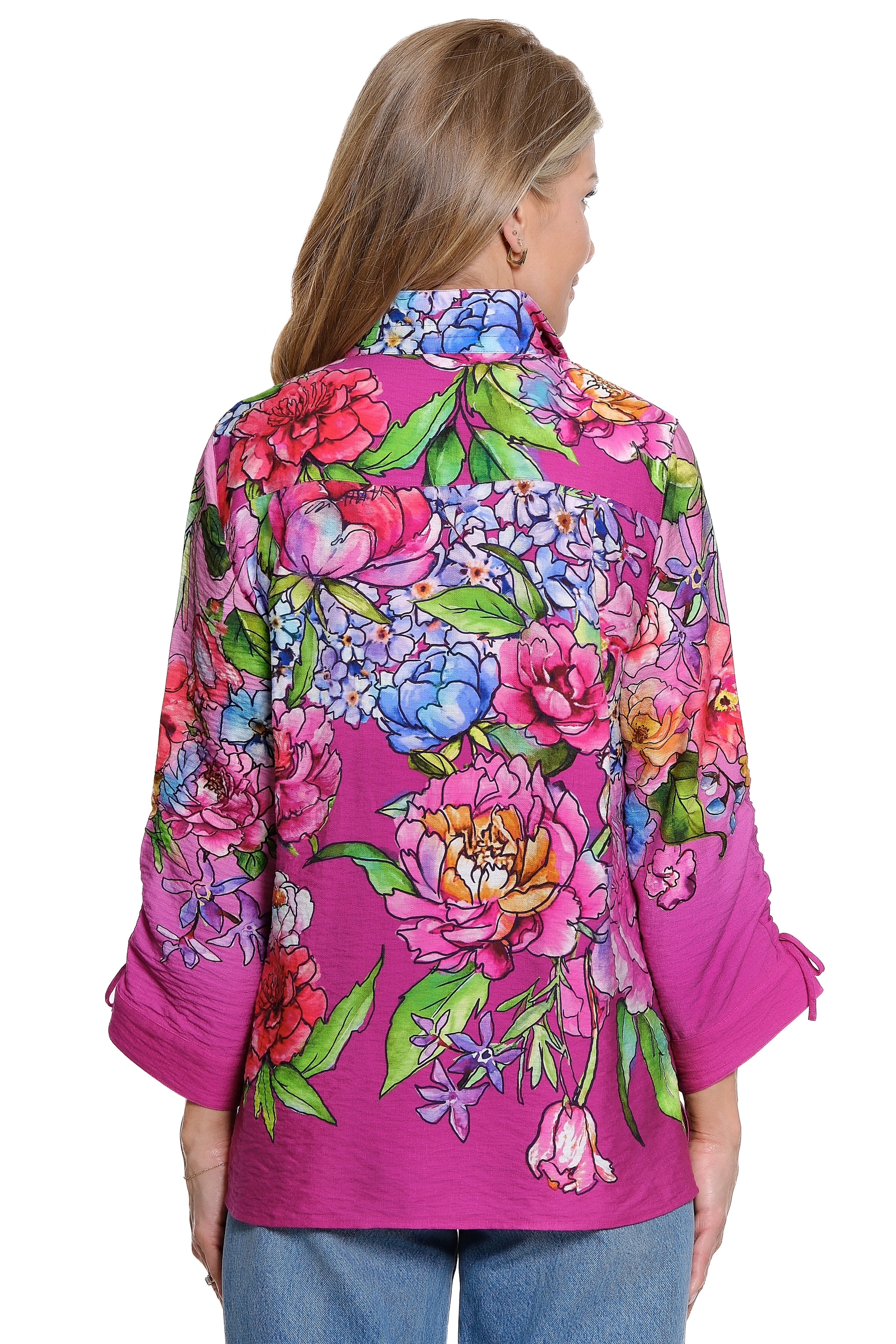 Floral Tunic with Wire Collar - Floral Multi