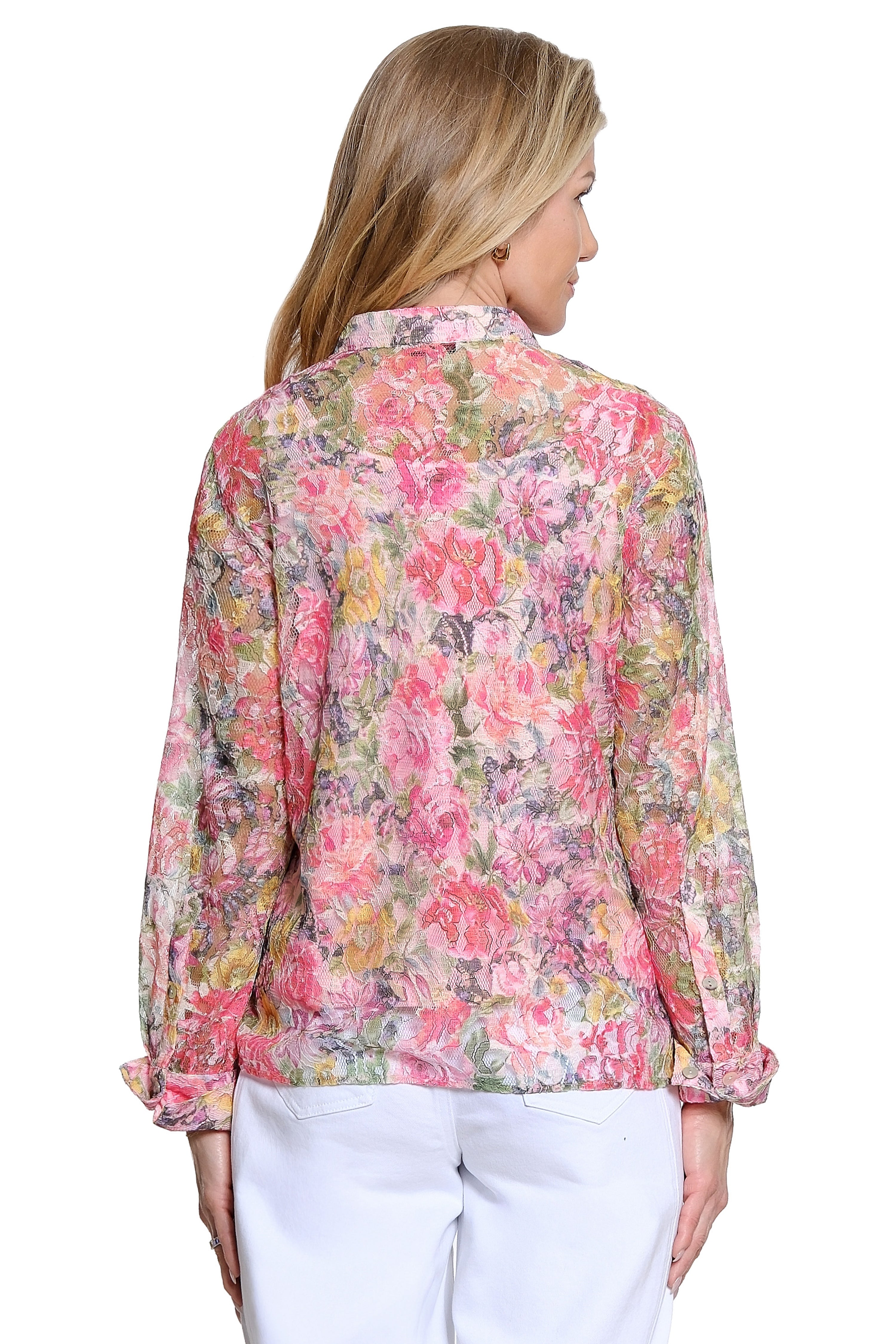 Abstract Floral Lace Blouse - Abstract Floral