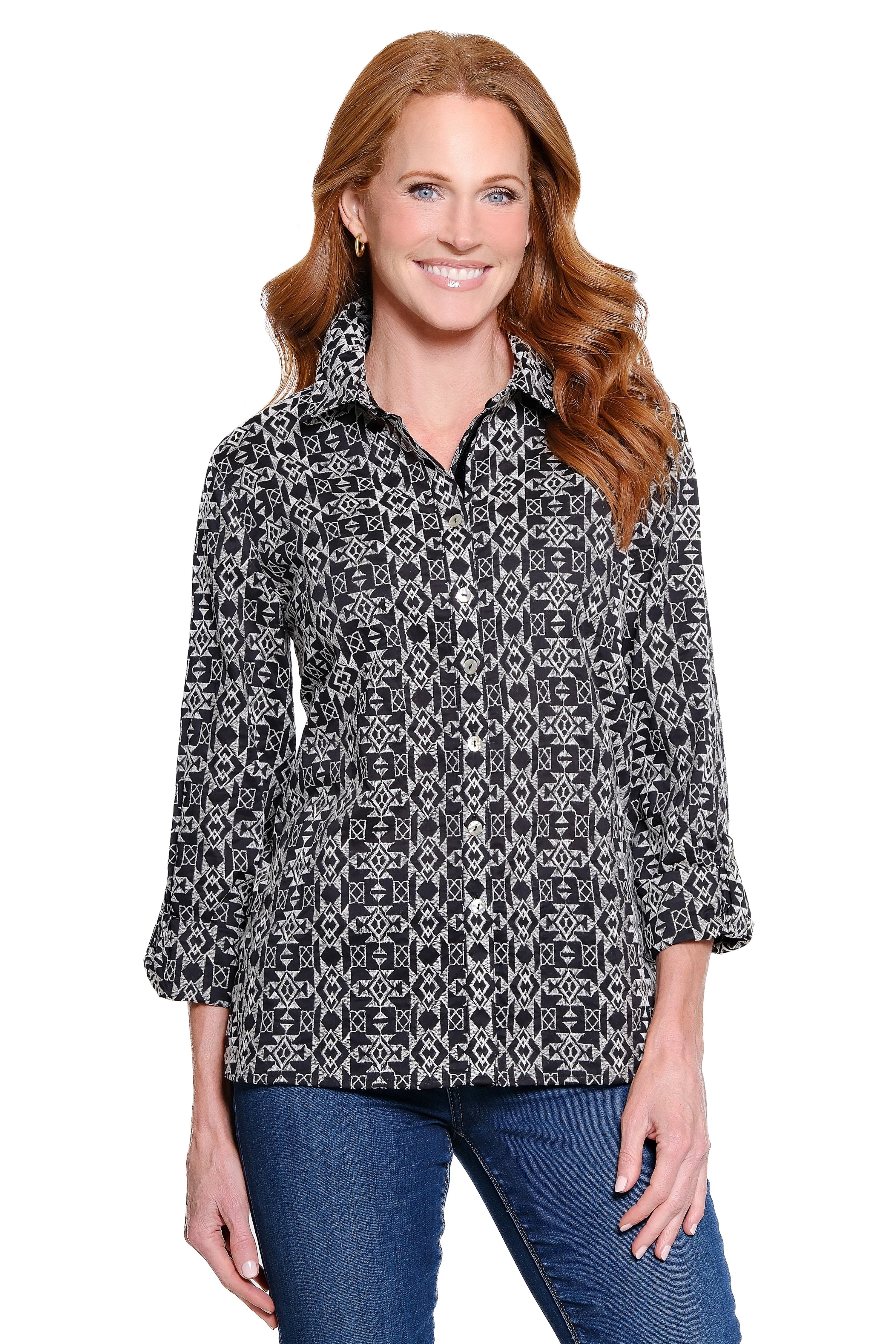 Allover Embroidered Top - Black