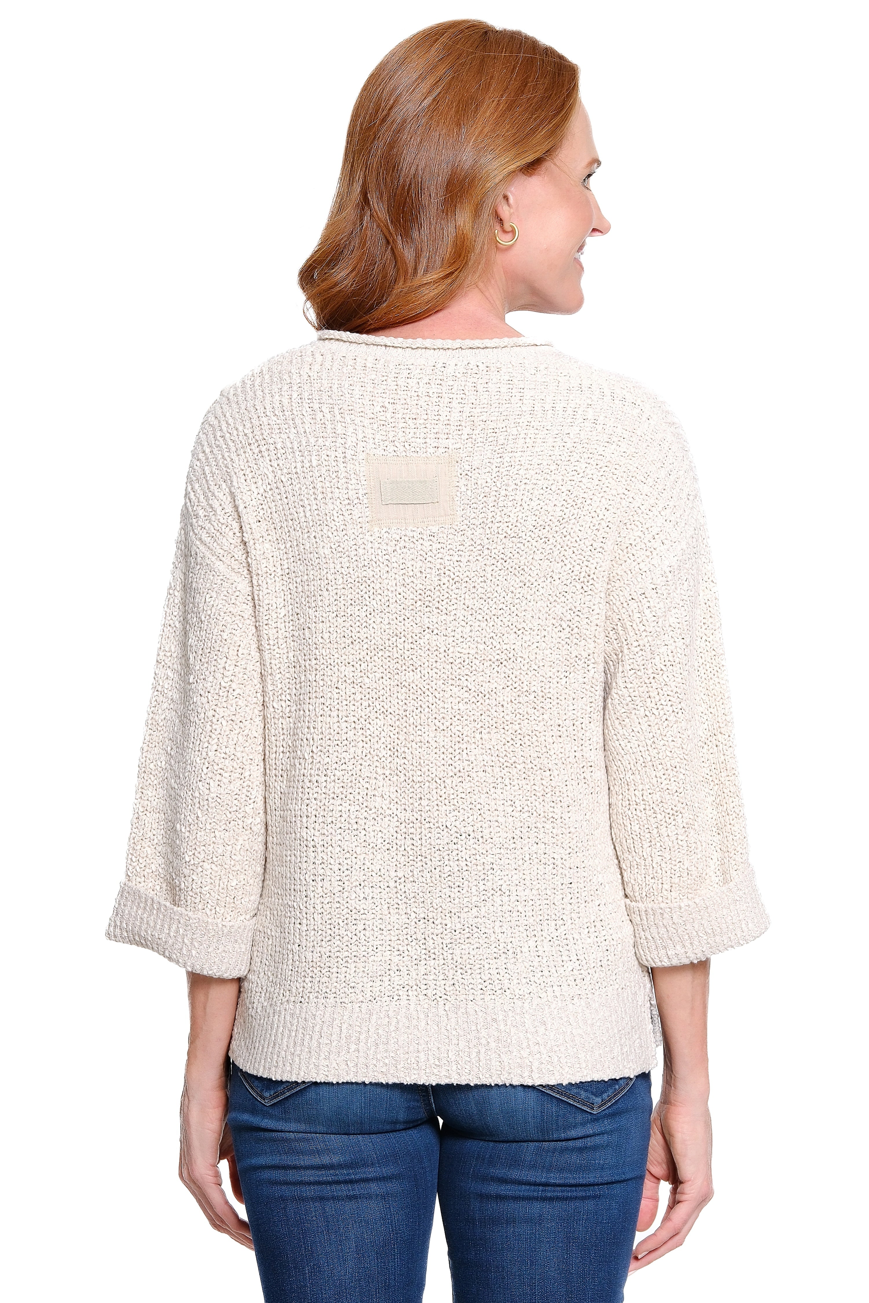 Appliqué Detail Pullover Sweater - Petite - Cream