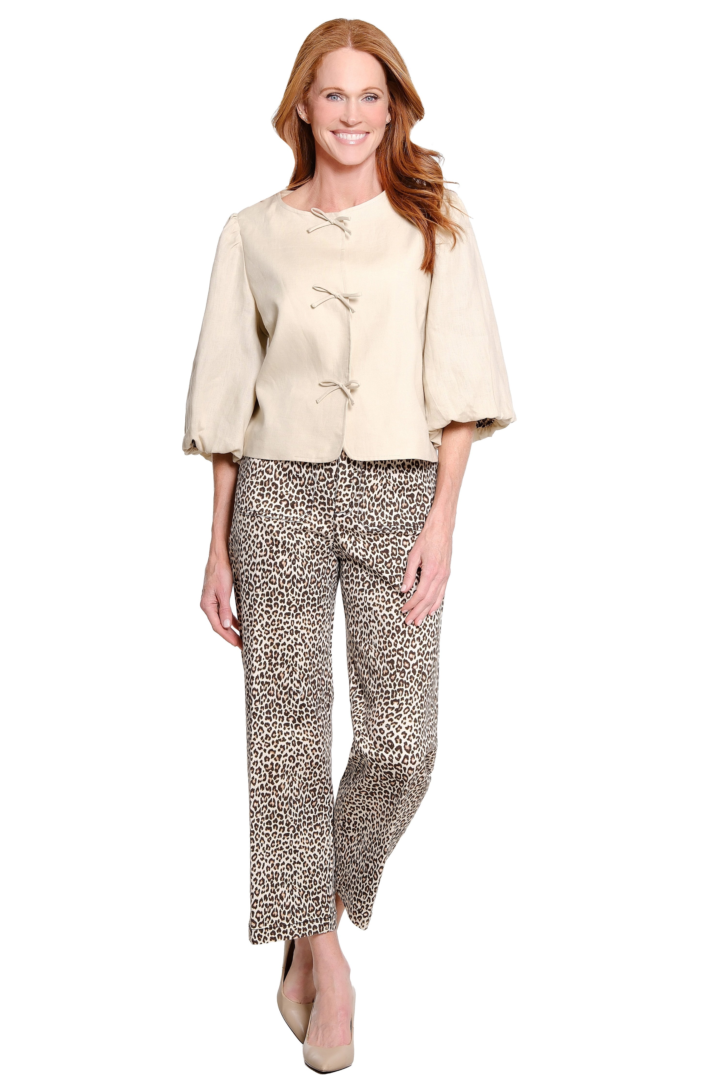 Animal Print Straight Leg Pant - Neutral Animal