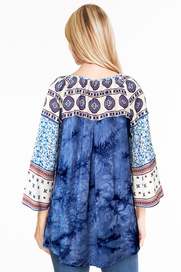 Tie Dye Embroidered Tunic - Multi