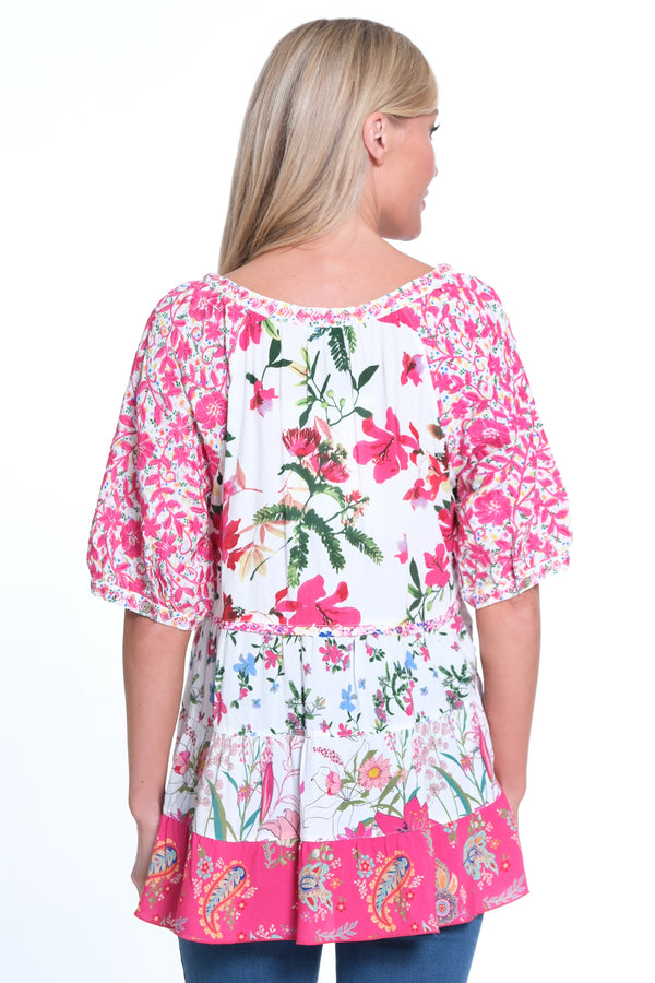 Floral Ruffle Tunic - Floral Multi