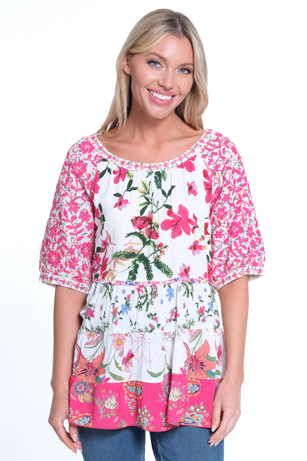 Floral Ruffle Tunic - Floral Multi