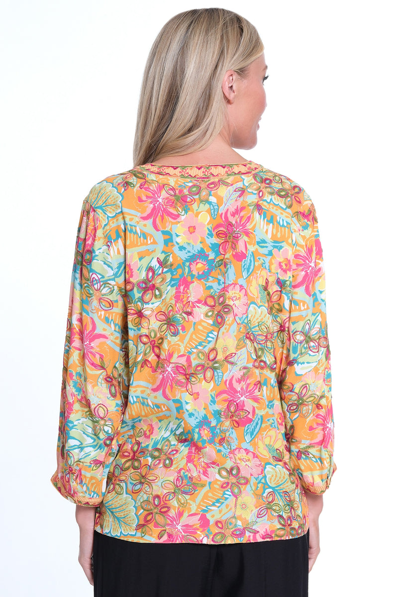 Embroidered Floral Blouse - Multi