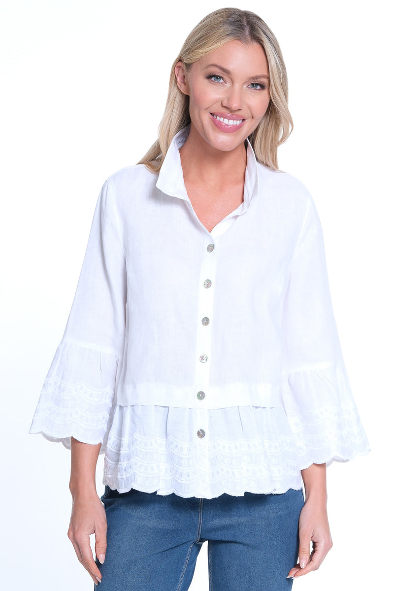 Lace Detail Blouse - White