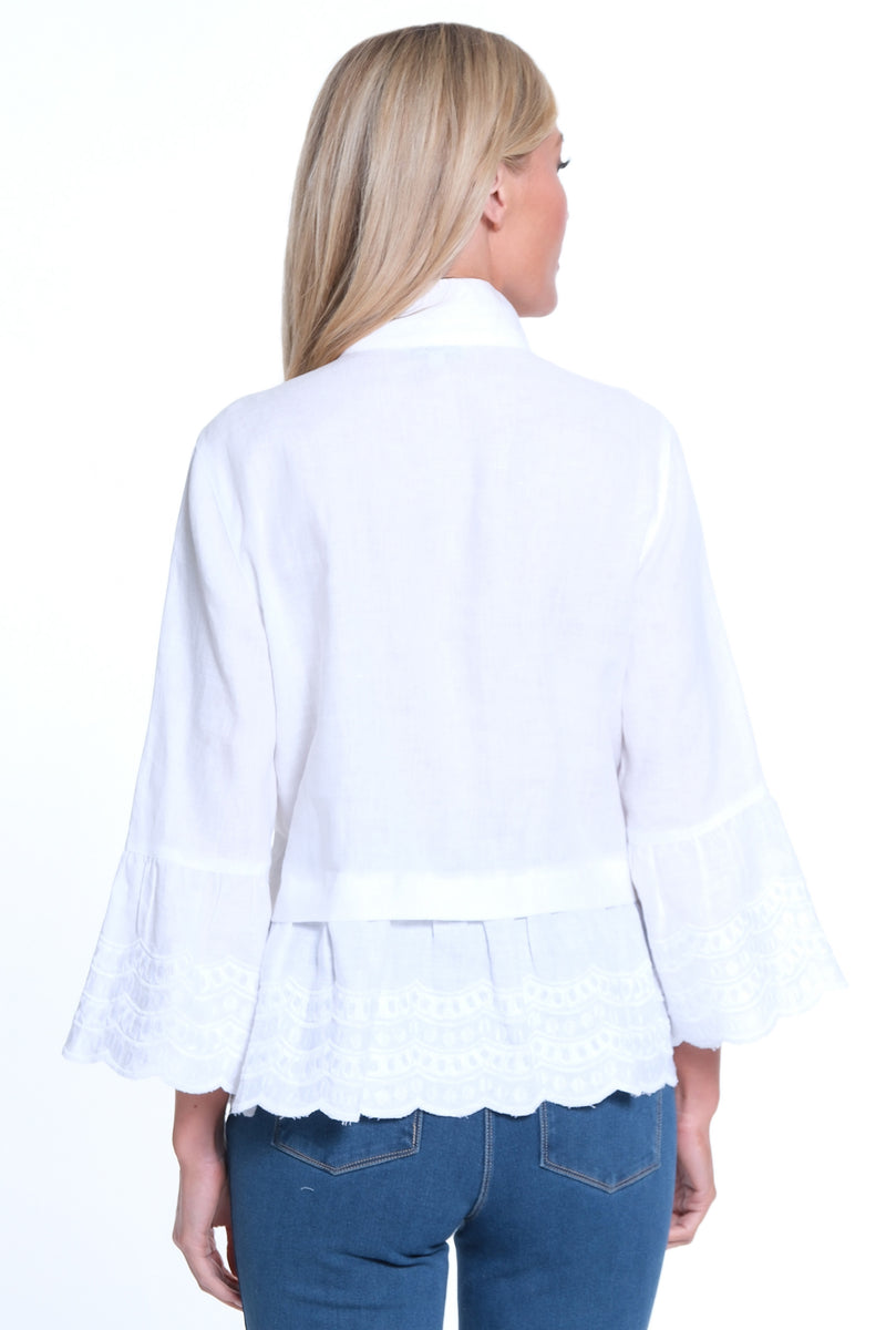 Lace Detail Blouse - Petite - White