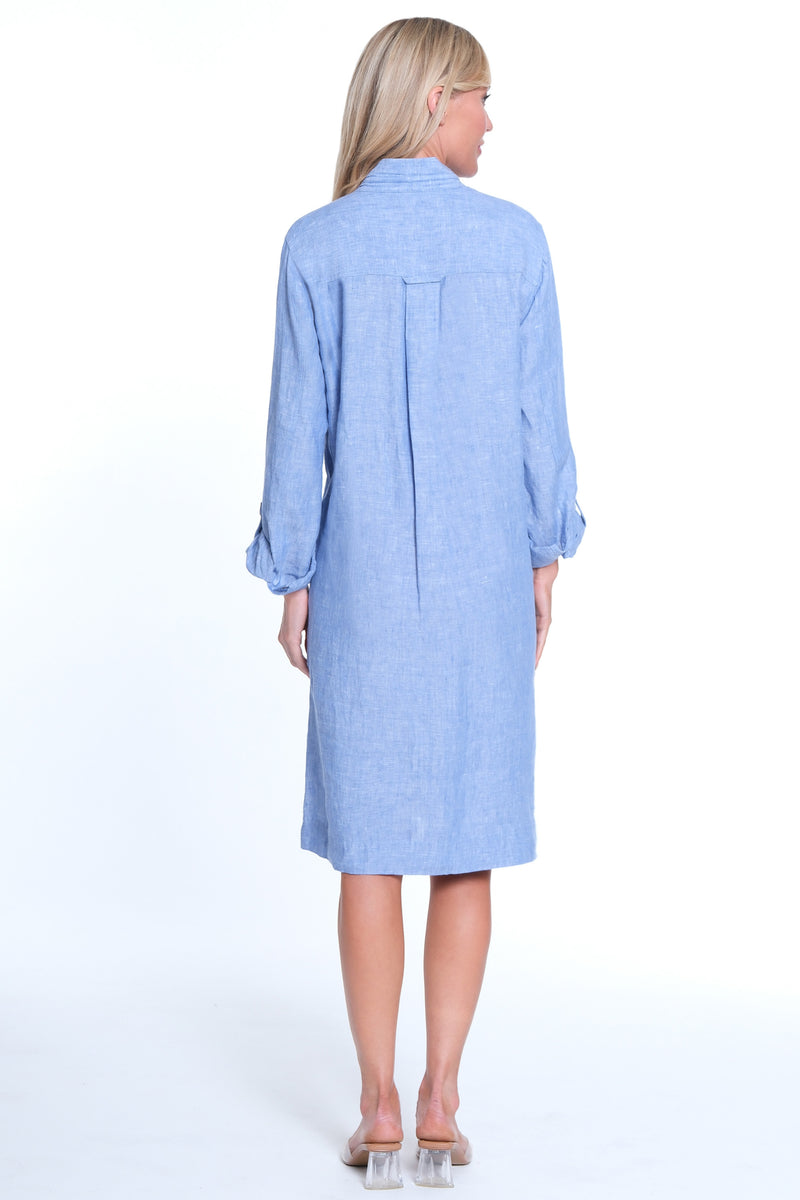 Button Up Dress - Sky