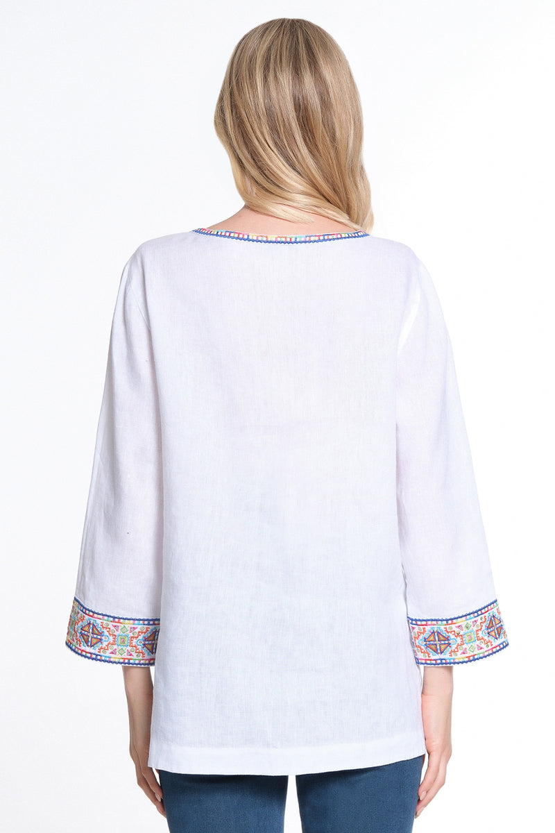 Embroidered Sequin Tunic - White