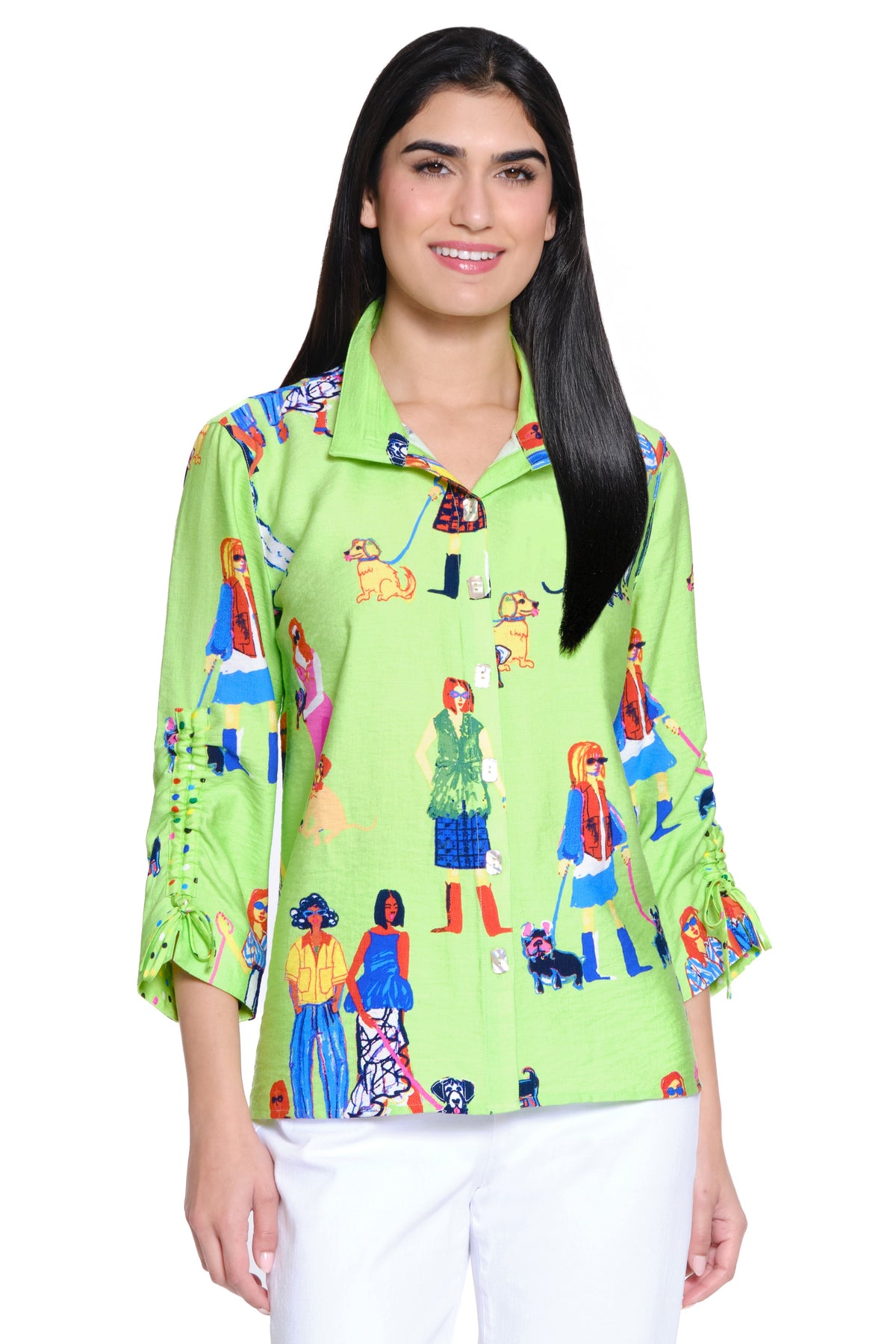 COTTON LAWN ASM SWALLOWTAIL GATHER DETAIL BLOUSE – THE SHOP