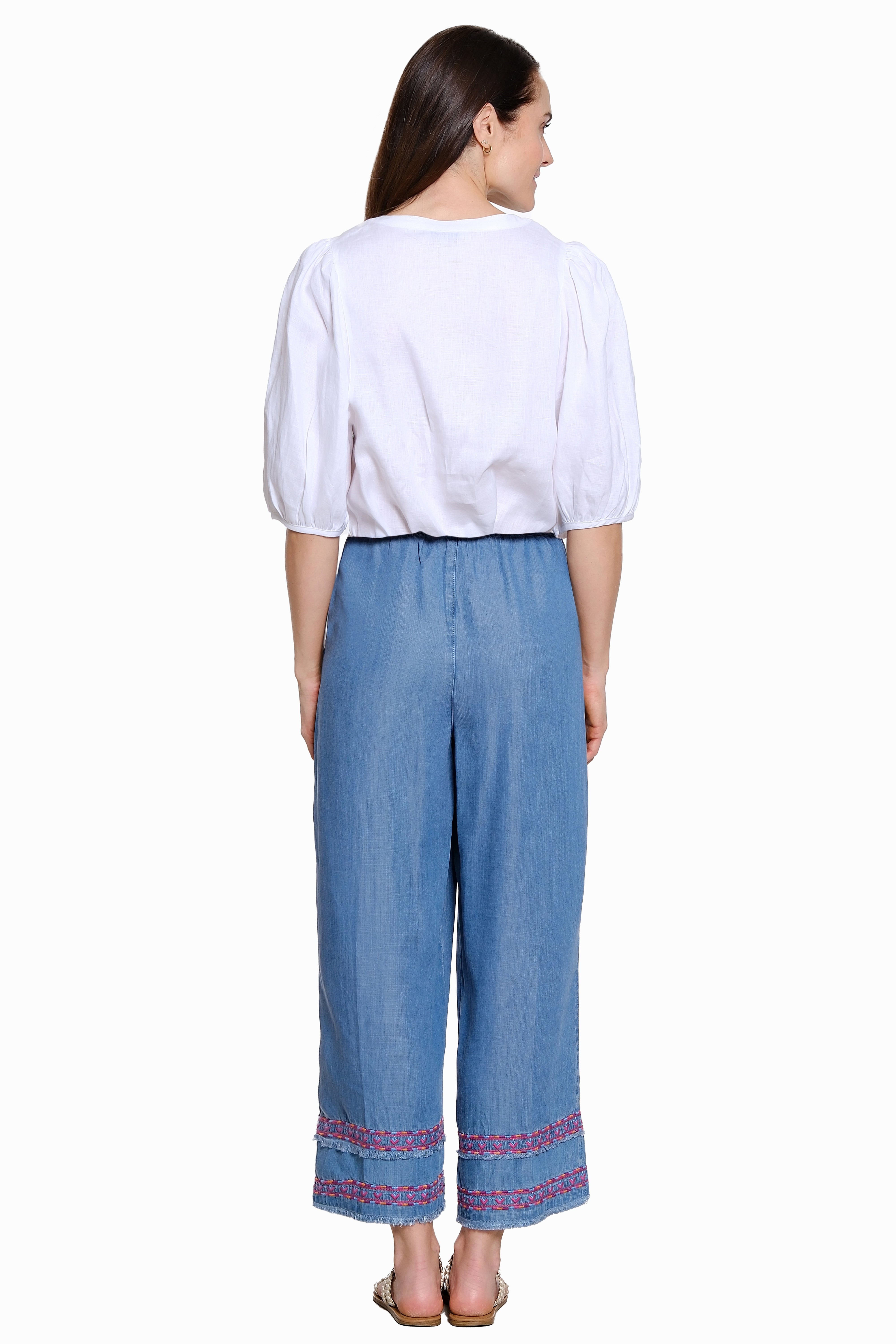 Lyocell Pull On Pant with Drawstring - Chambray
