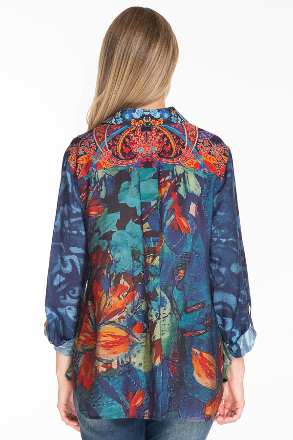Abstract Print Blouse - Abstract Multi