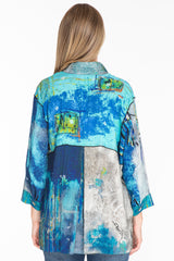 Abstract Wire Collar Tunic - Women's - Abstract Multi