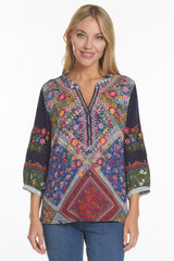 Patch Embroidered Tunic - Petite - Floral Multi