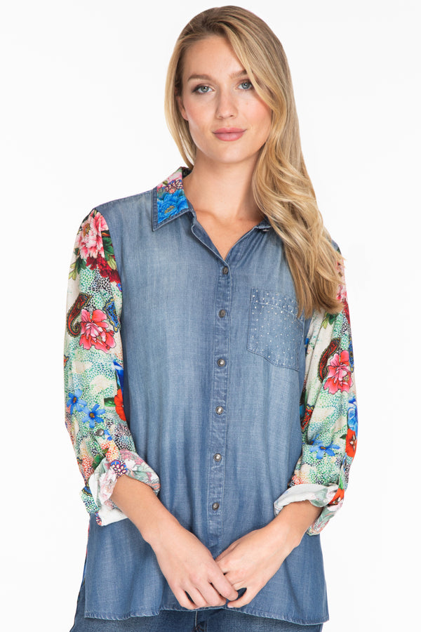 Vintage Wash Tunic - Women's - Floral Multi