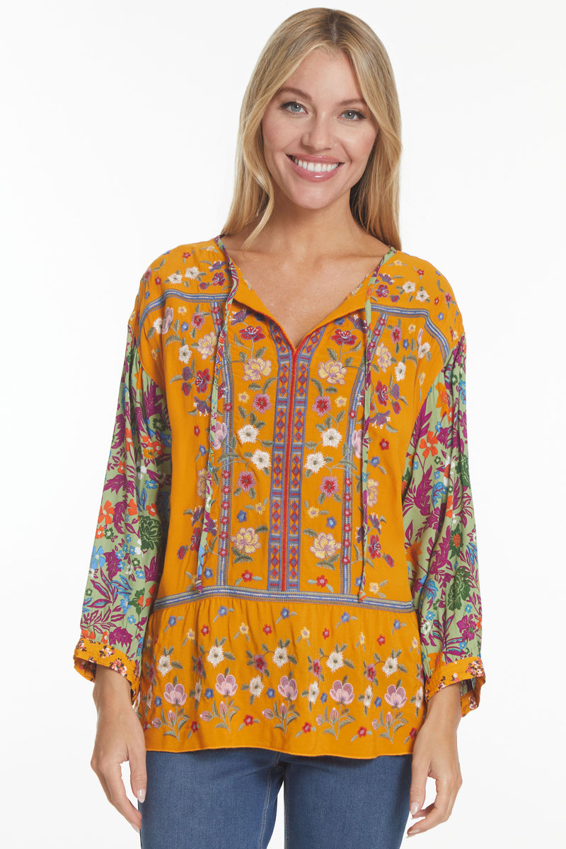Tie Front Tunic - Saffron