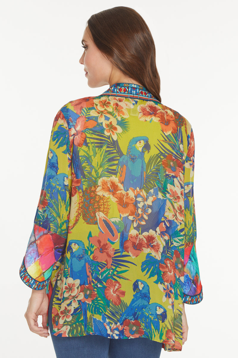 Tropical Print Kimono - Multi