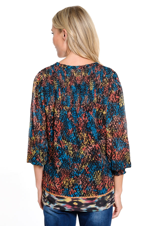 Mixed Print Tunic - Petite - Multi